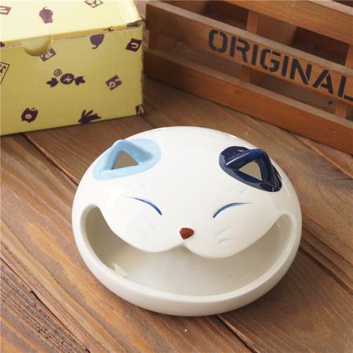 日式可爱招财猫陶瓷蚊香盒 卧室创意猫咪香薰炉居家猫咪小摆件